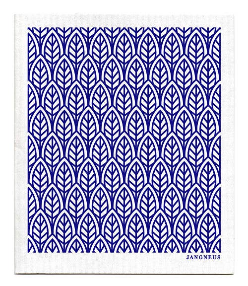 Swedish Dishcloth - Leaves - Blue
