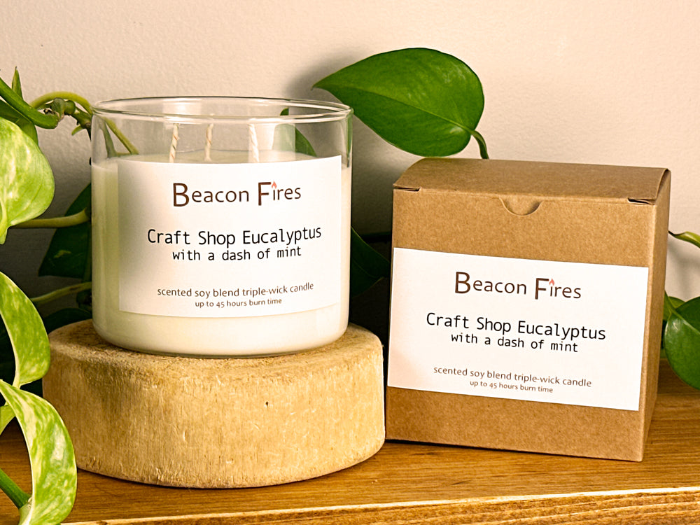 Craft Shop Eucalyptus Mint - Beacon Fires Candle