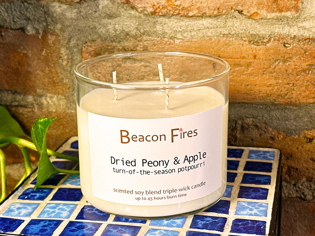 Dried Peony & Apple - Beacon Fires Candle