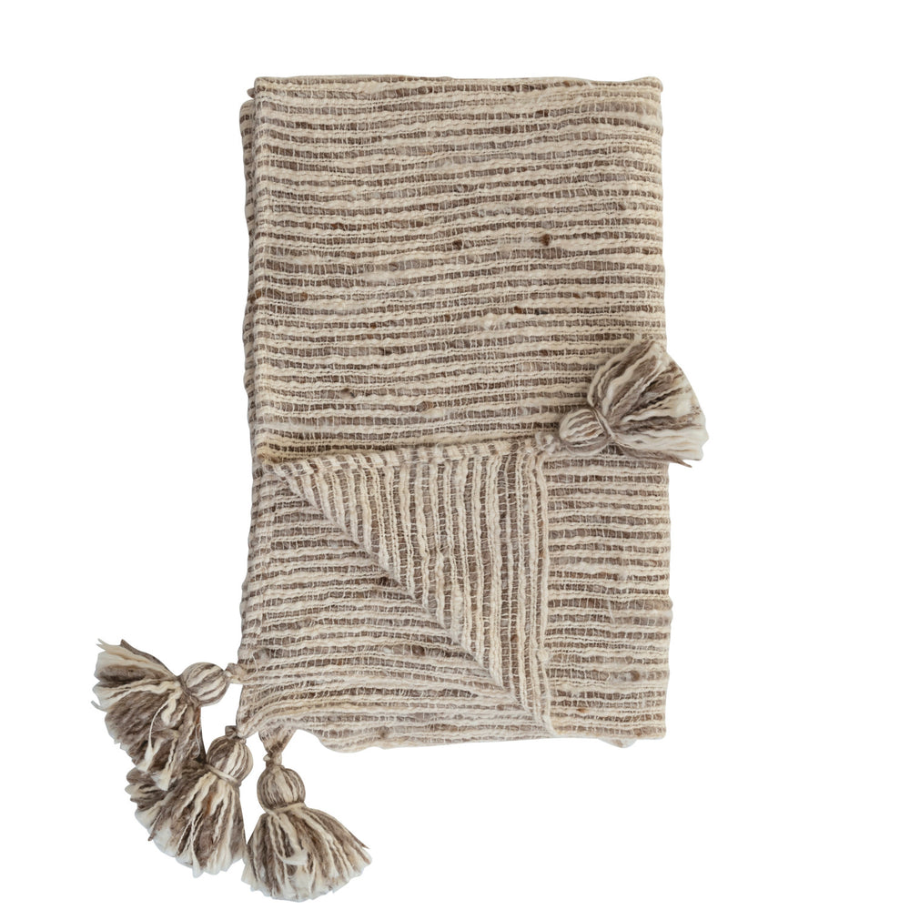 Earthen Echoes Throw with Oversized Tassels