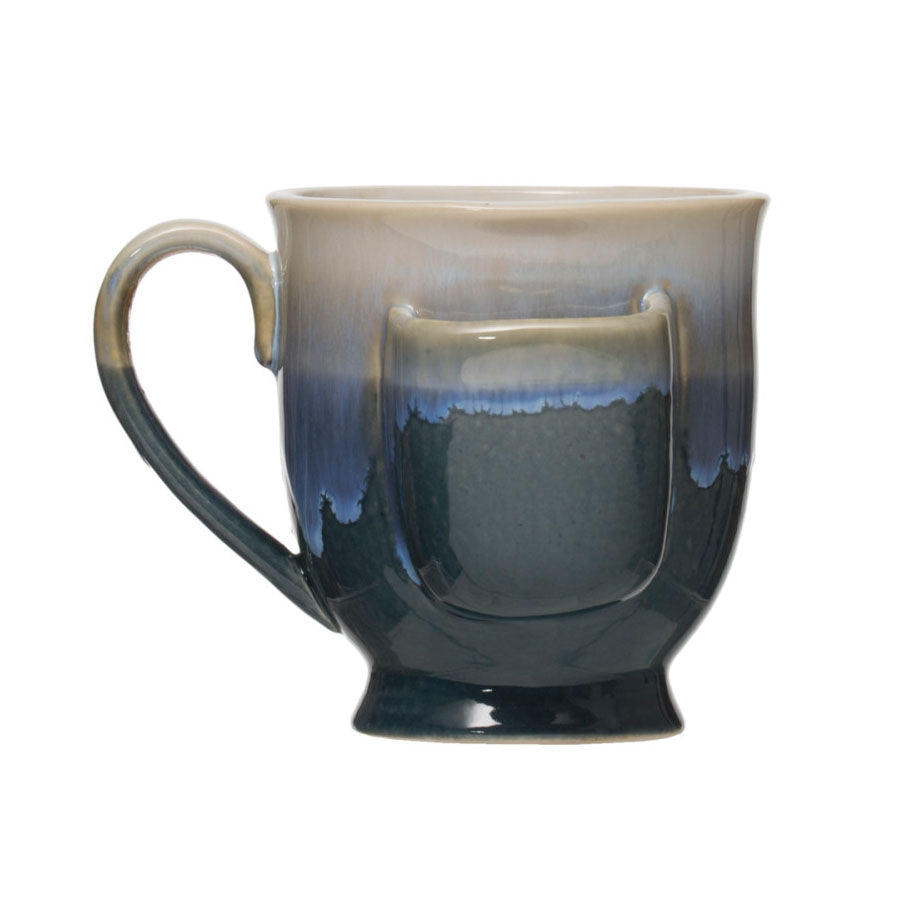 Tea Mug with Tea Bag Holder - Blue