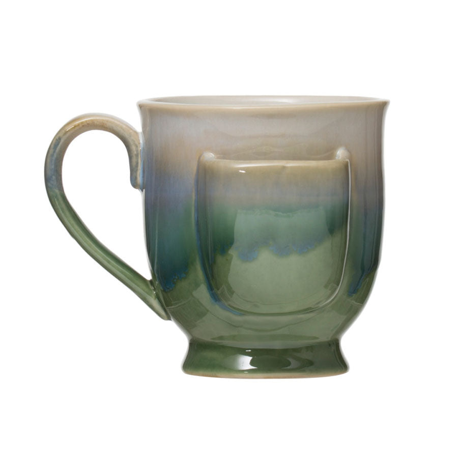 Tea Mug with Tea Bag Holder - Green