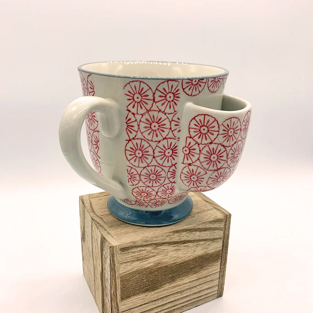 Tea Mug with Tea Bag Holder - Red