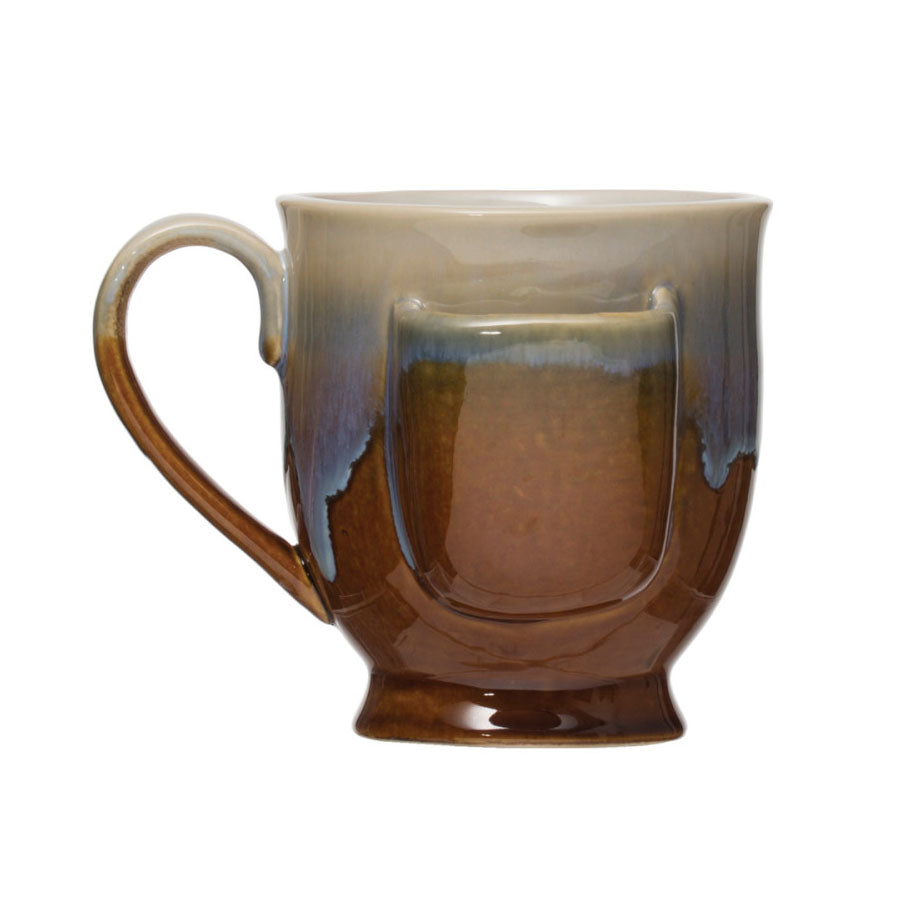 Tea Mug with Tea Bag Holder - Sepia
