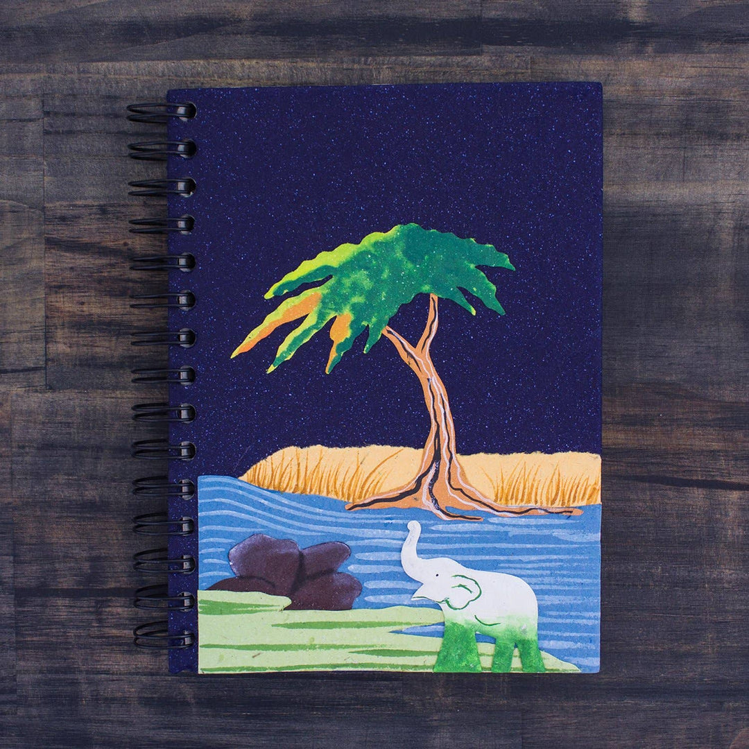 Large Notebook - Elephant - Midnight Blue