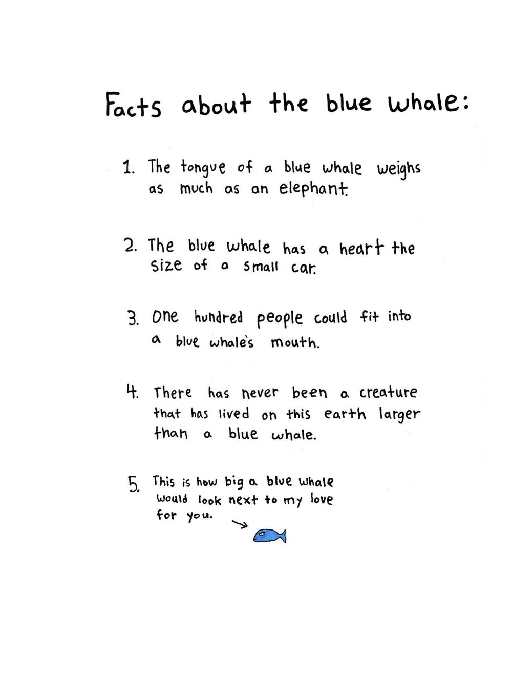 Facts About a Blue Whale Card by The Art of Seth