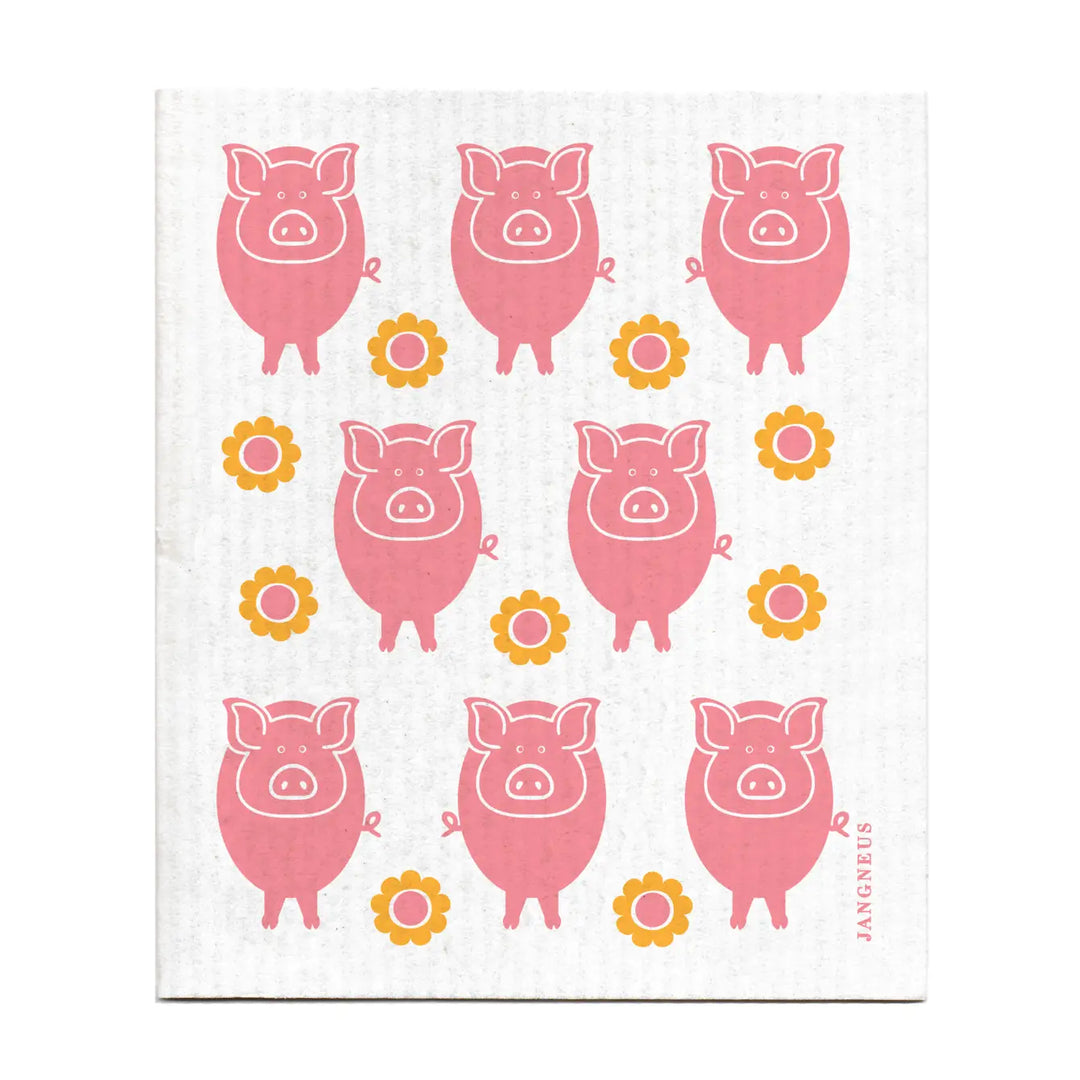 Swedish Dishcloth - Pigs - Pink