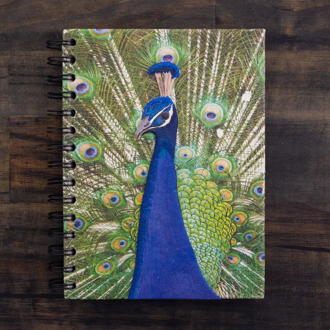 Large Notebook - Peacock Embossed