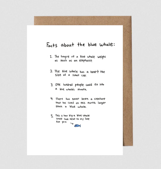 Facts About a Blue Whale Card by The Art of Seth