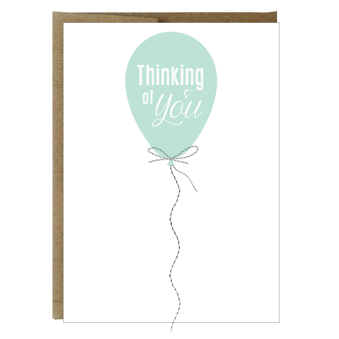 Thinking of You Balloon with Sewn String Card