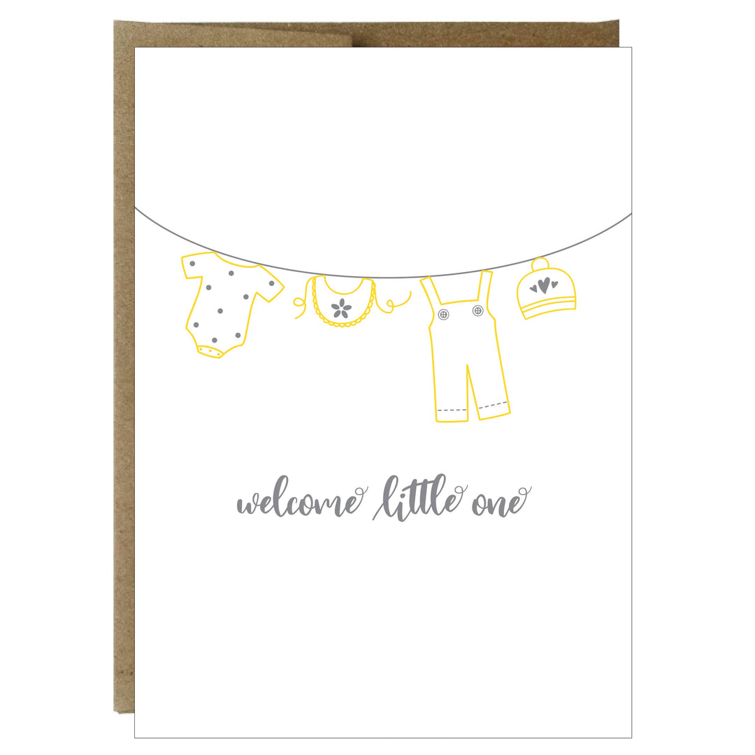 Letterpress Baby Clothesline Card