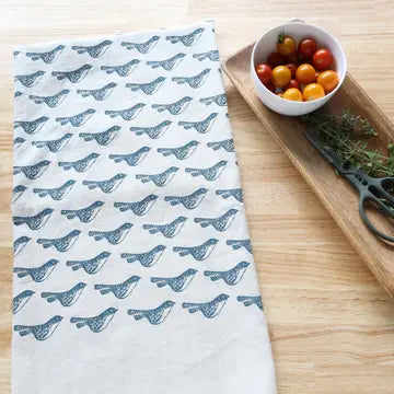 Birds Tea Towel - Blue