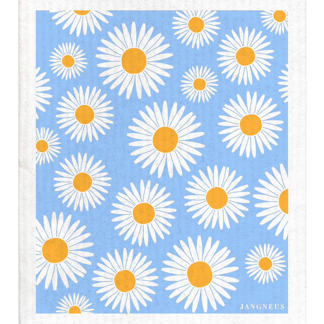 Swedish Dishcloth - Daisy - Blue/Ochre