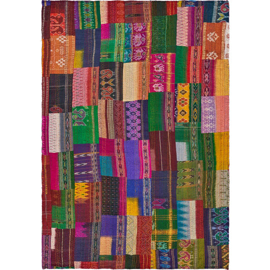 Kantha Silk Throw Blanket - Multi Color
