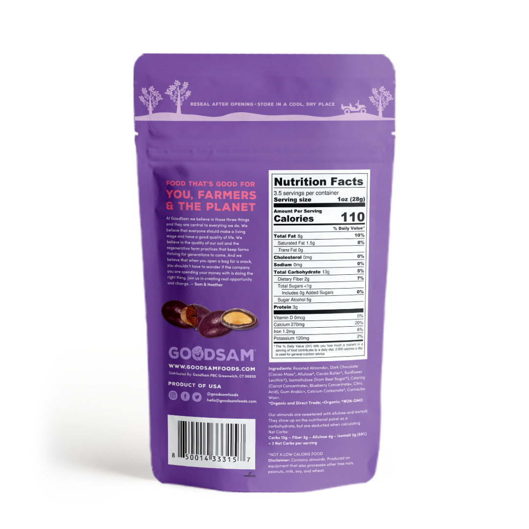 GoodSAM Dark Chocolate Candy Coated Almonds - No Sugar Added