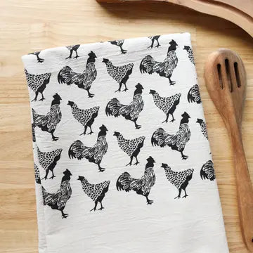 Chicken Tea Towel - Black