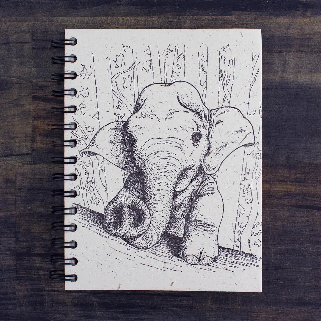Large Notebook - Baby Elephant Sketch