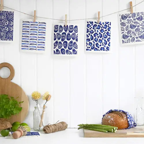 Swedish Dishcloth - Robins - Blue