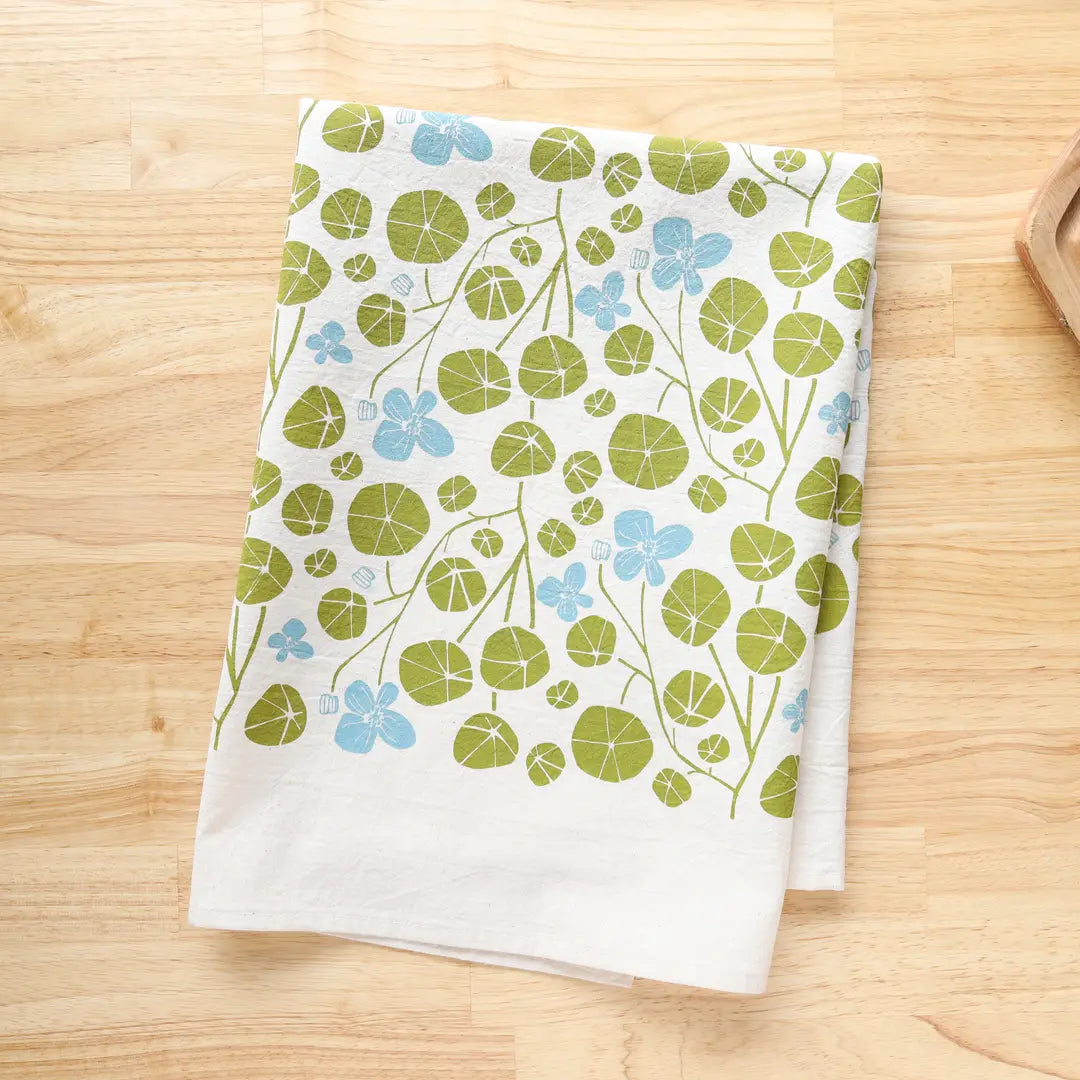 Floral Nasturtium Tea Towel
