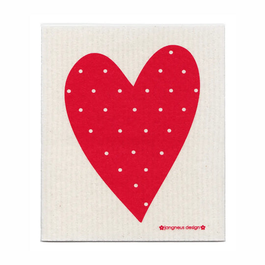 Swedish Dishcloth - Heart - Red