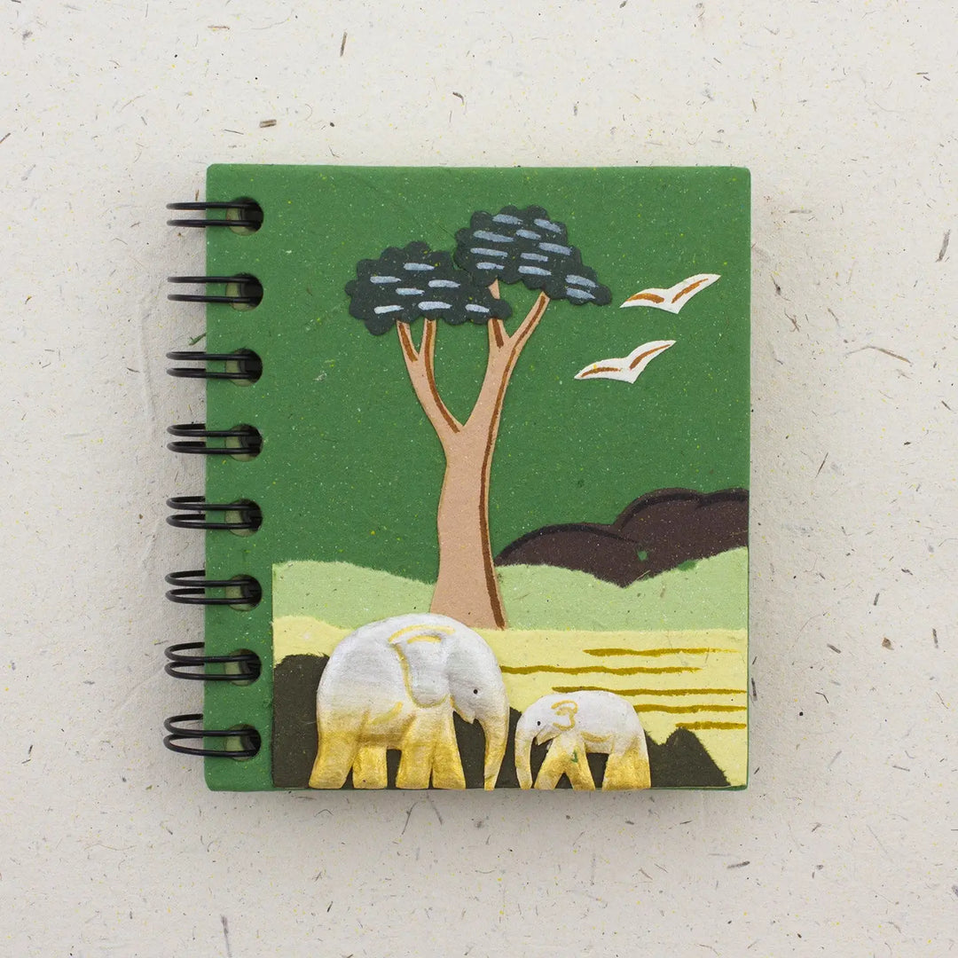 Small Notebook - Elephant - Dark Green