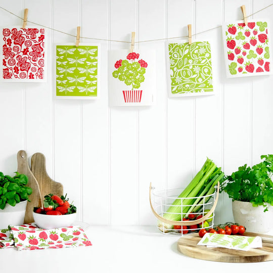 Swedish Dishcloth - Geranium - Red