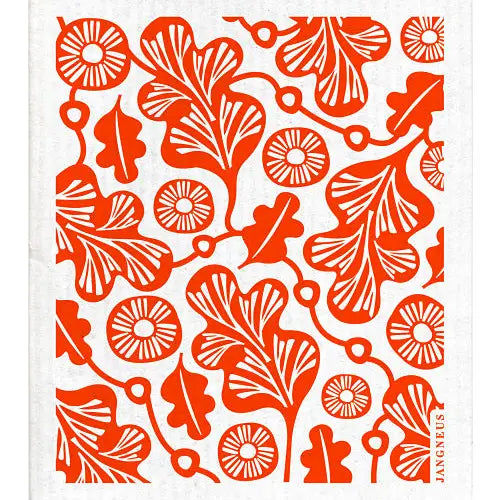 Swedish Dishcloth - Oak Leaf - Orange