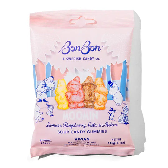 Moomin Sour Candy Gummies - Lemon, Raspberry, Cola, & Melon