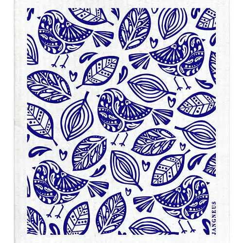Swedish Dishcloth - Robins - Blue
