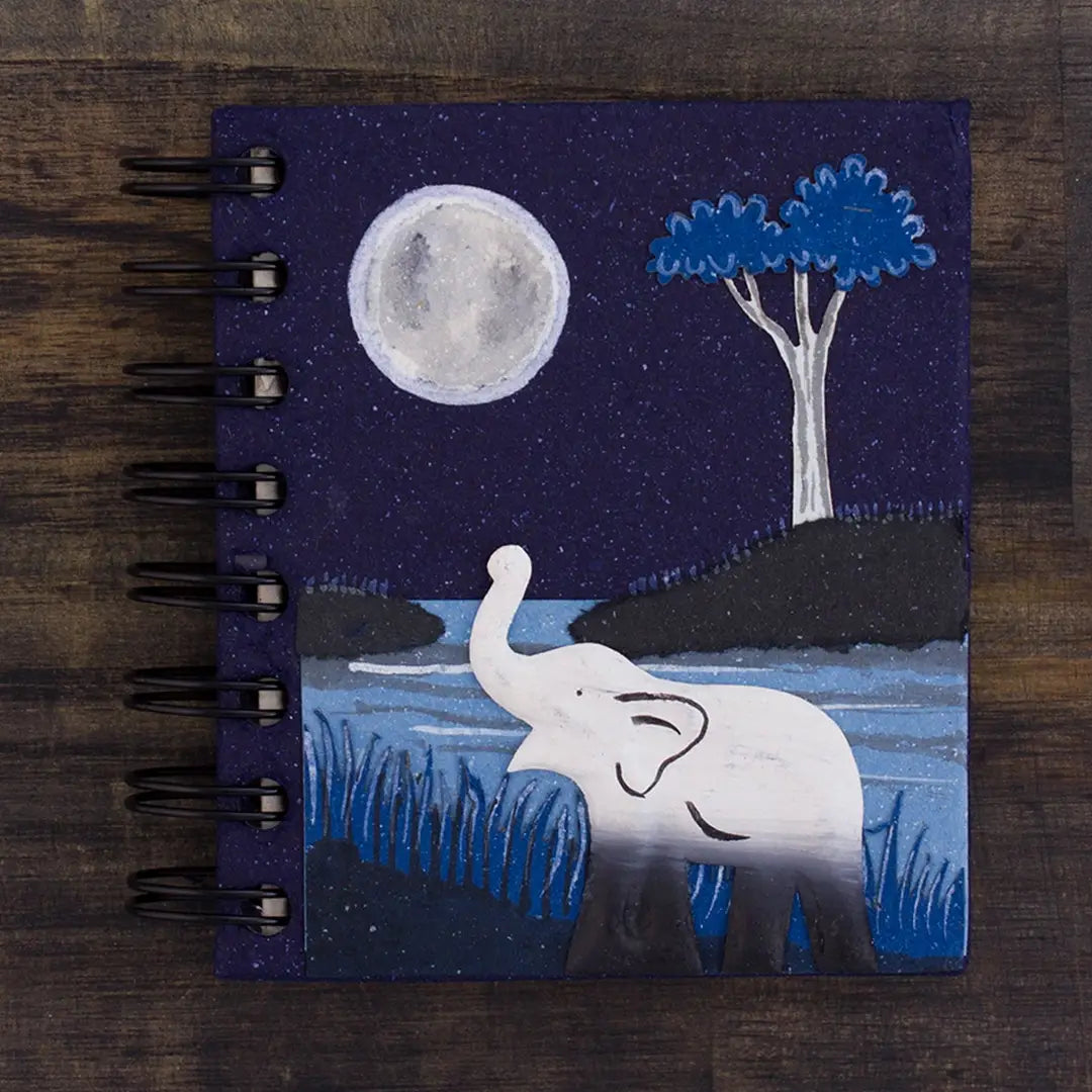 Small Notebook - Elephant, Midnight Blue