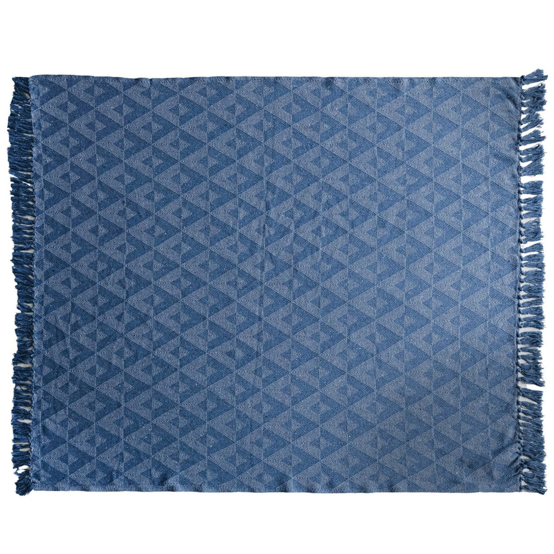 Azure Deco Recycled Cotton Blend Throw Blanket
