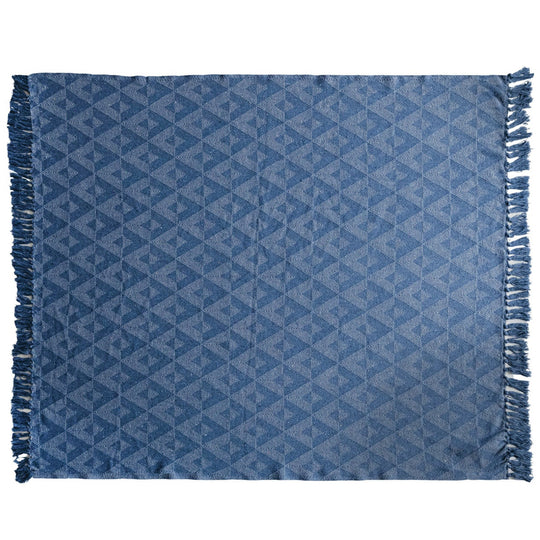 Azure Deco Recycled Cotton Blend Throw Blanket