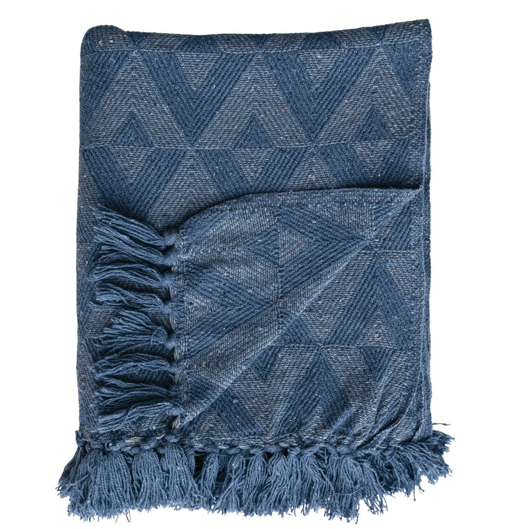 Azure Deco Recycled Cotton Blend Throw Blanket