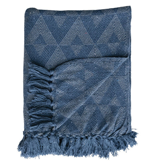 Azure Deco Recycled Cotton Blend Throw Blanket