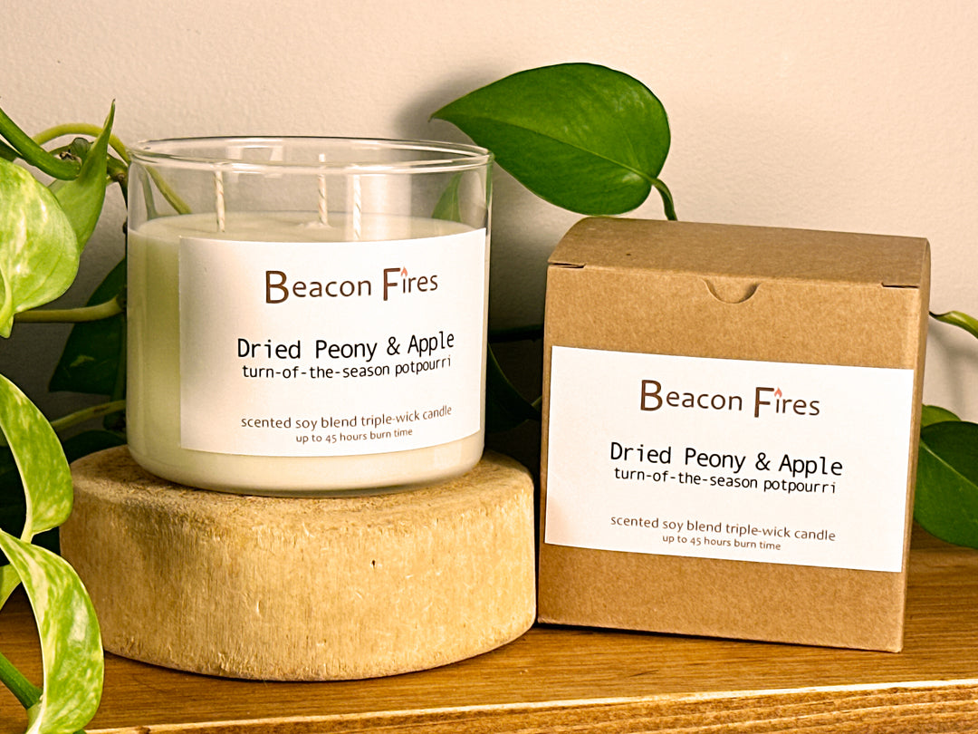 Dried Peony & Apple - Beacon Fires Candle