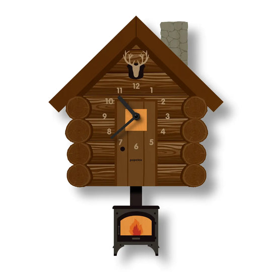 Log Cabin Pendulum Clock