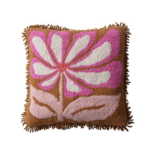 Retro Bloom Tufted Pillow