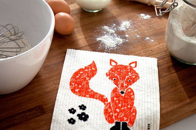 Swedish Dishcloth - Fox - Orange - Thumbnail 2