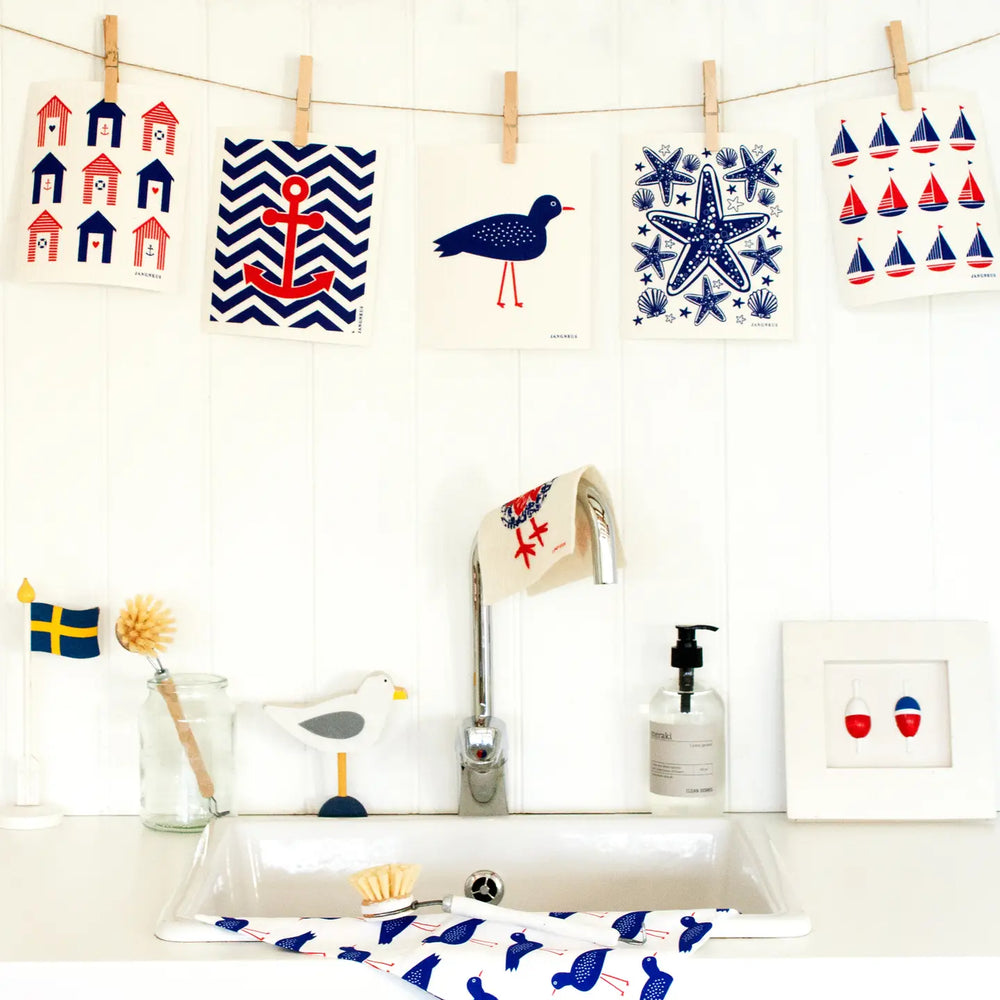 Swedish Dishcloth - Bird - Blue