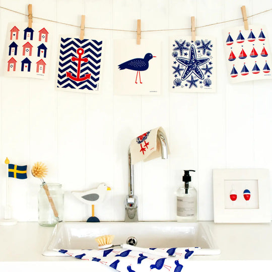 Swedish Dishcloth - Bird - Blue