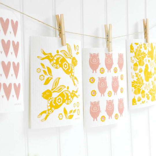 Swedish Dishcloth - Pigs - Pink
