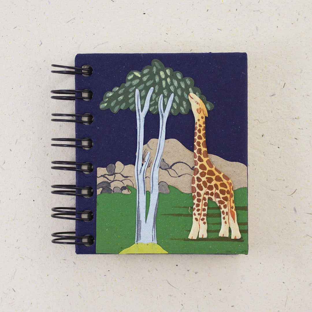 Small Notebook - Giraffe - Dark Blue