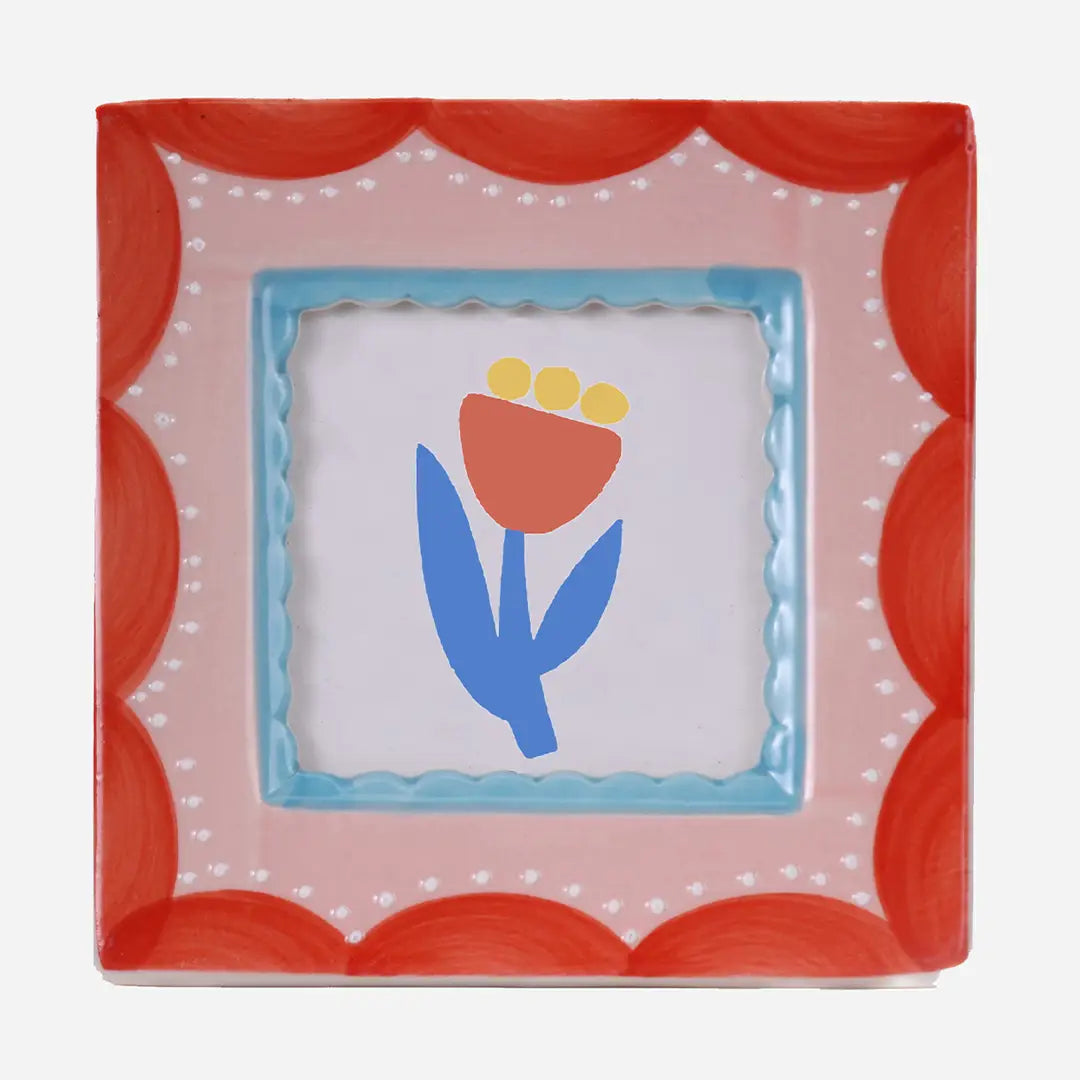 ChagoArt Draped Flower Ceramic Art Frame