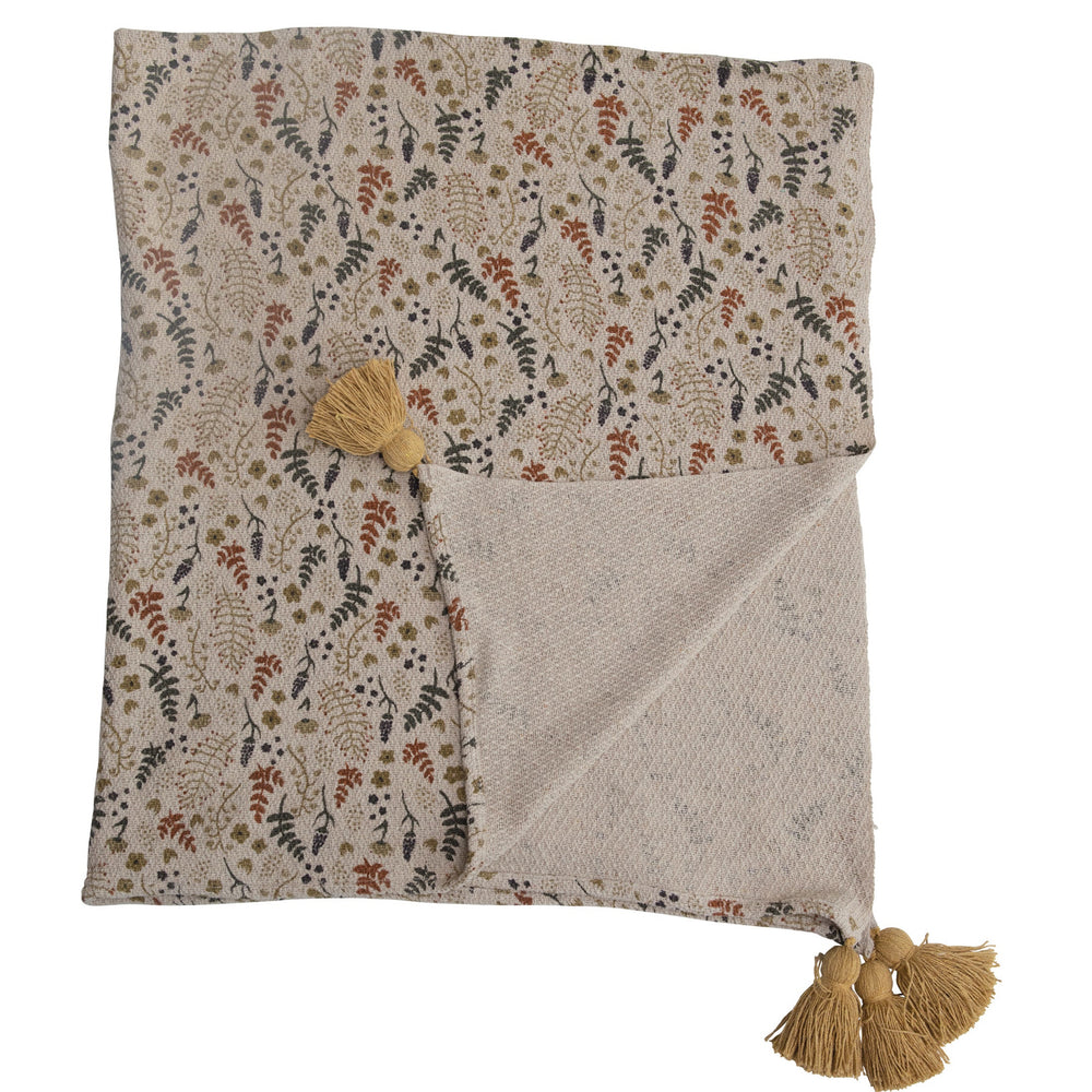 Floral Tapestry Woven Throw Blanket