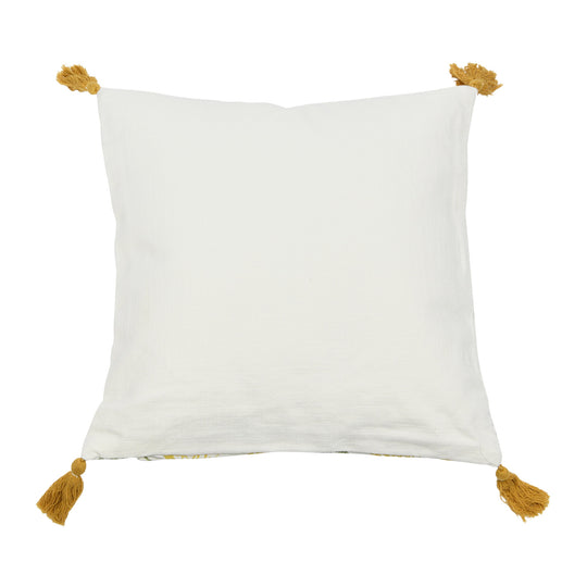 Fern Forest Cotton Pillow with Tassels