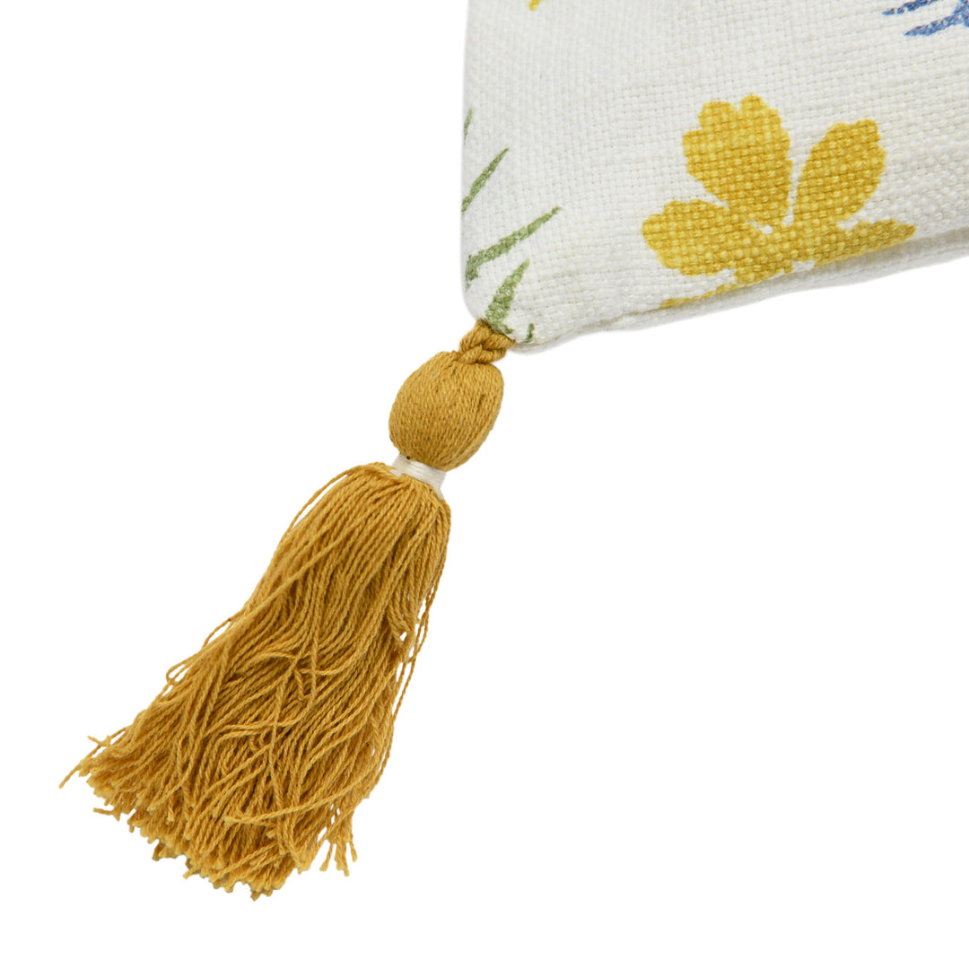 Fern Forest Cotton Pillow with Tassels