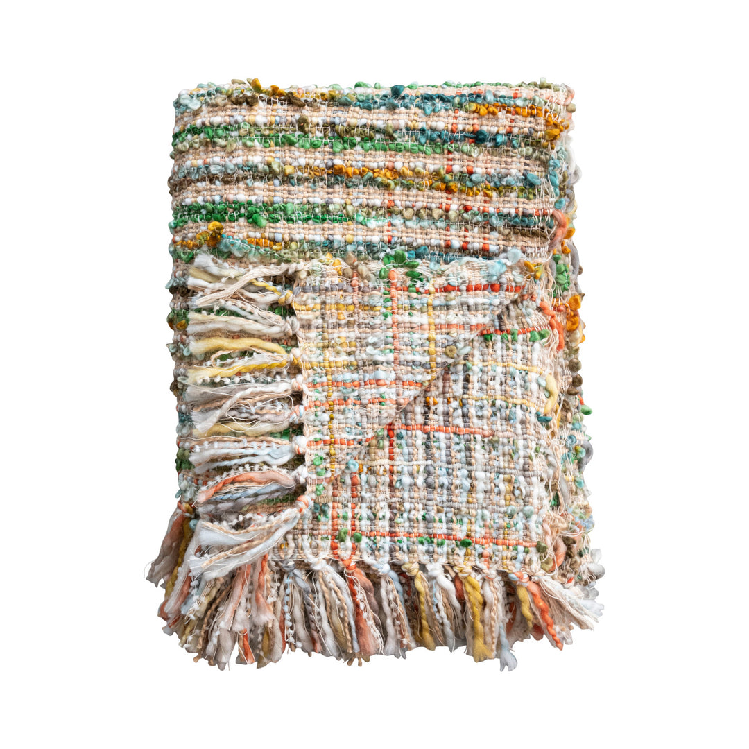 Boho Bouclé Throw Blanket