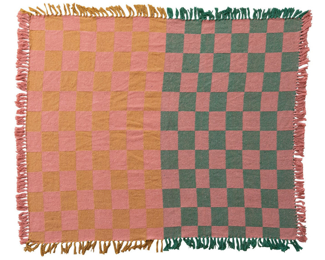 Color-Drenched Checkered Throw Blanket