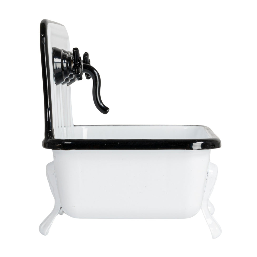 Vintage Cottage Sink Soap Dish - White/Black