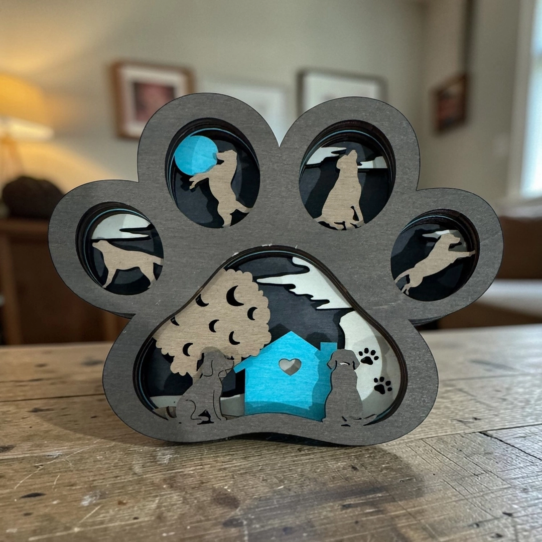 Dog Paw Print Shelf Sitter